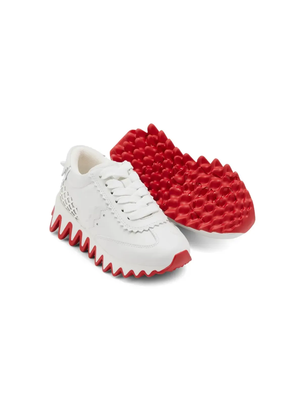 Christian Louboutin Kids ミニ シャーク レザー スニーカー - 画像2