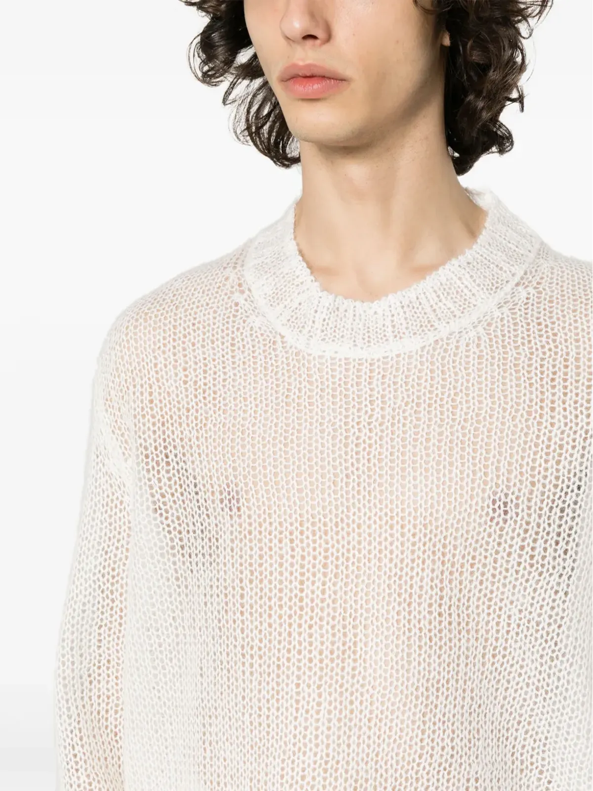 Jil Sander ロゴ入りインターシャ コットンニットセーター - 画像5