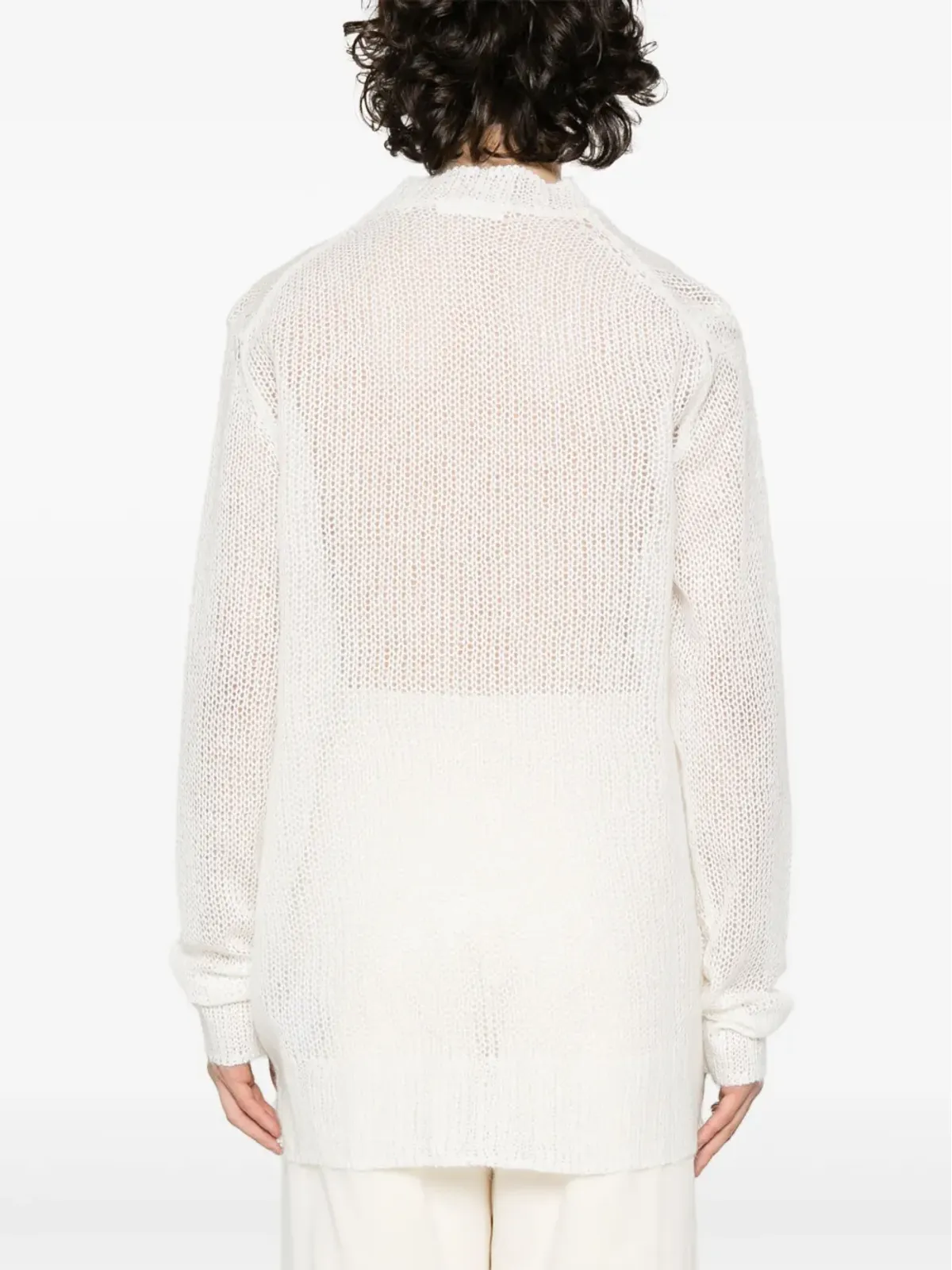 Jil Sander ロゴ入りインターシャ コットンニットセーター - 画像4