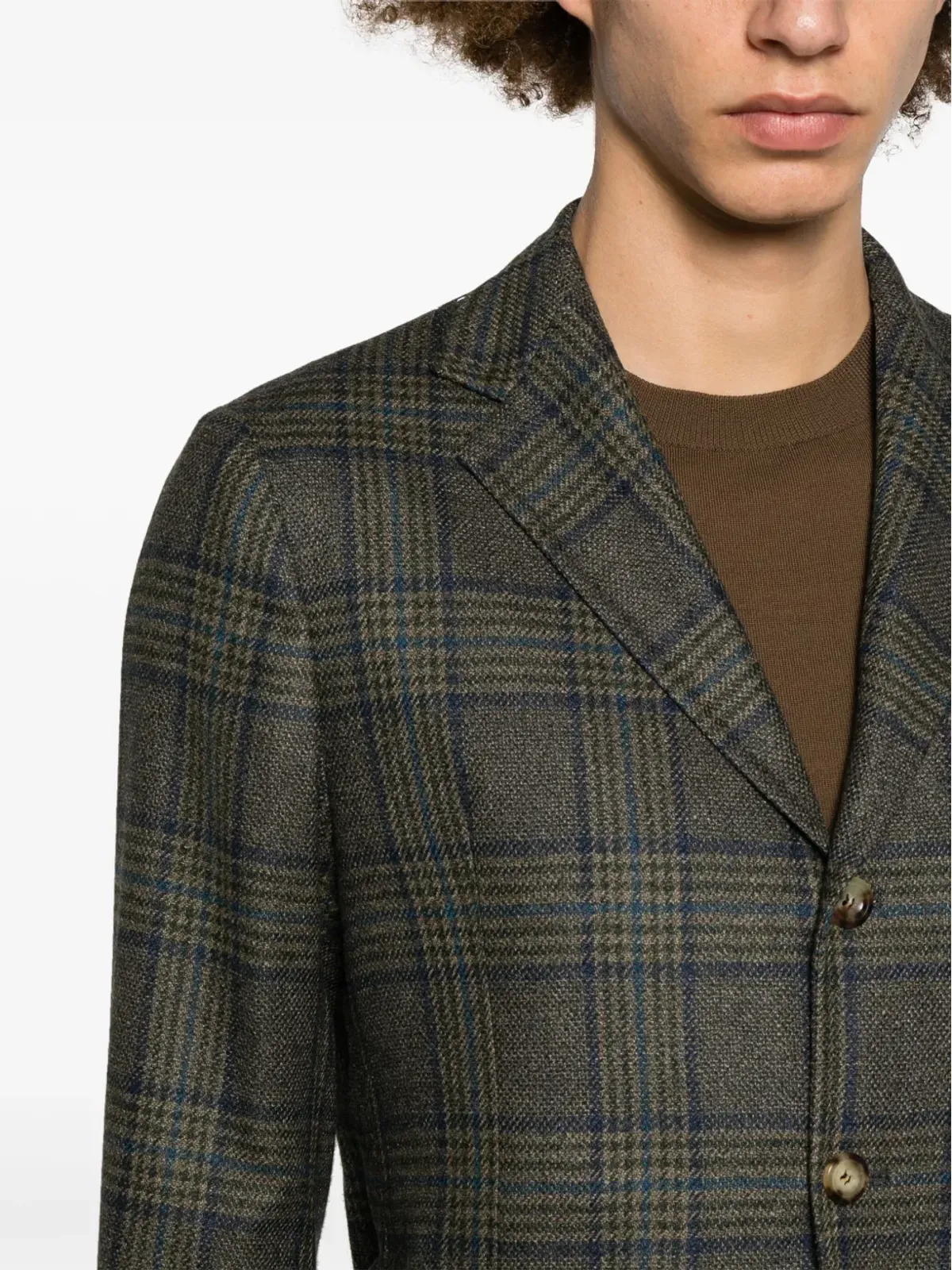 SARTORIO NAPOLI チェック柄ウールブレンド ブレザー - Grey - 画像5