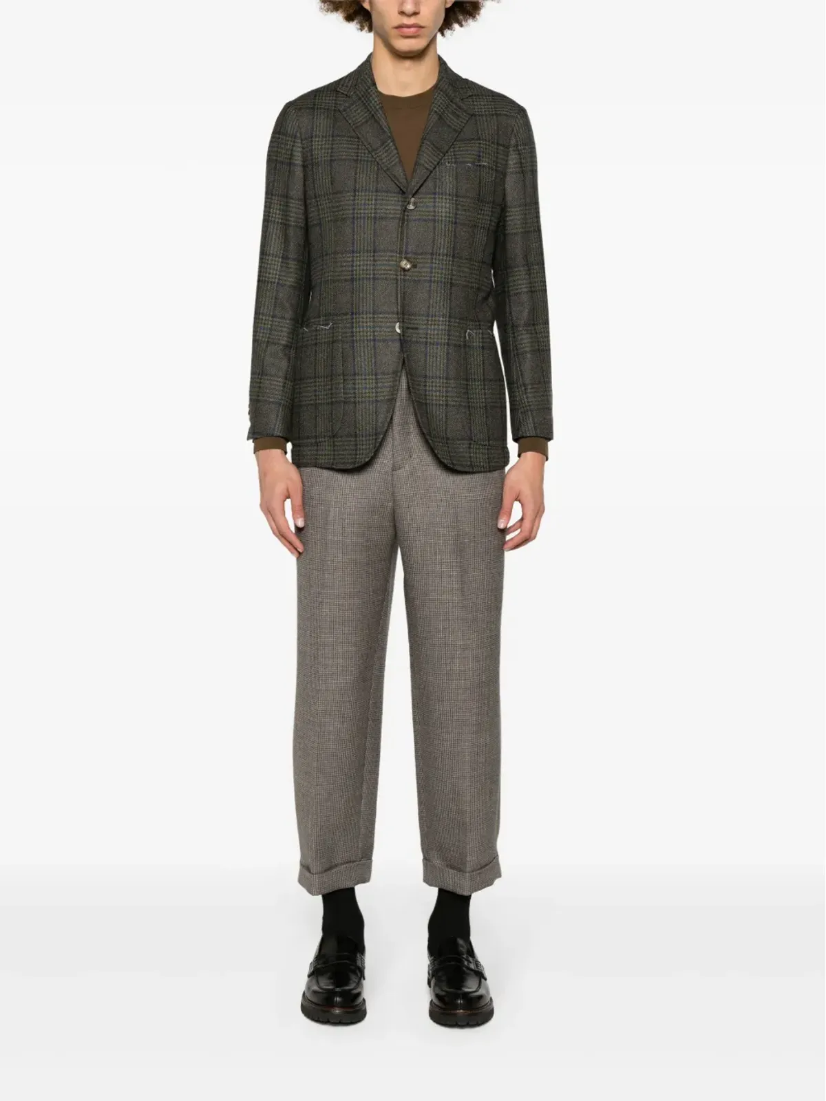 SARTORIO NAPOLI チェック柄ウールブレンド ブレザー - Grey - 画像2