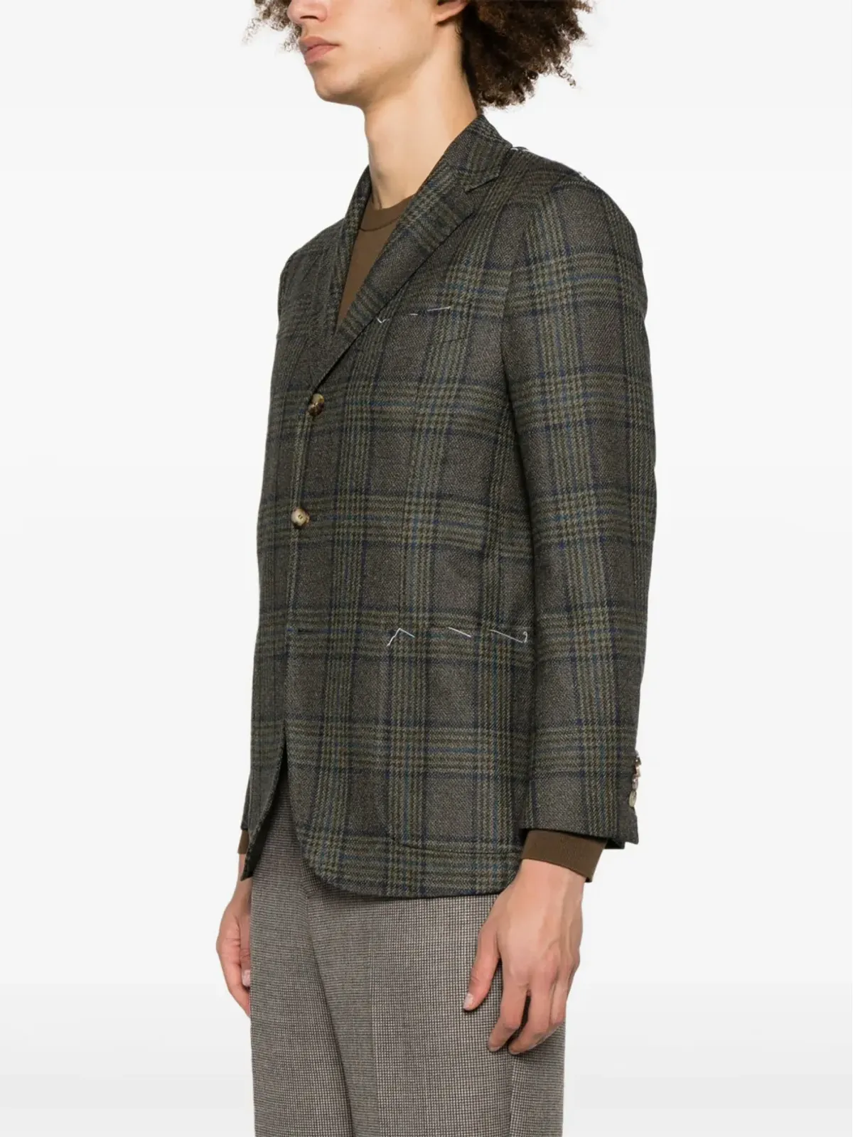 SARTORIO NAPOLI チェック柄ウールブレンド ブレザー - Grey - 画像3
