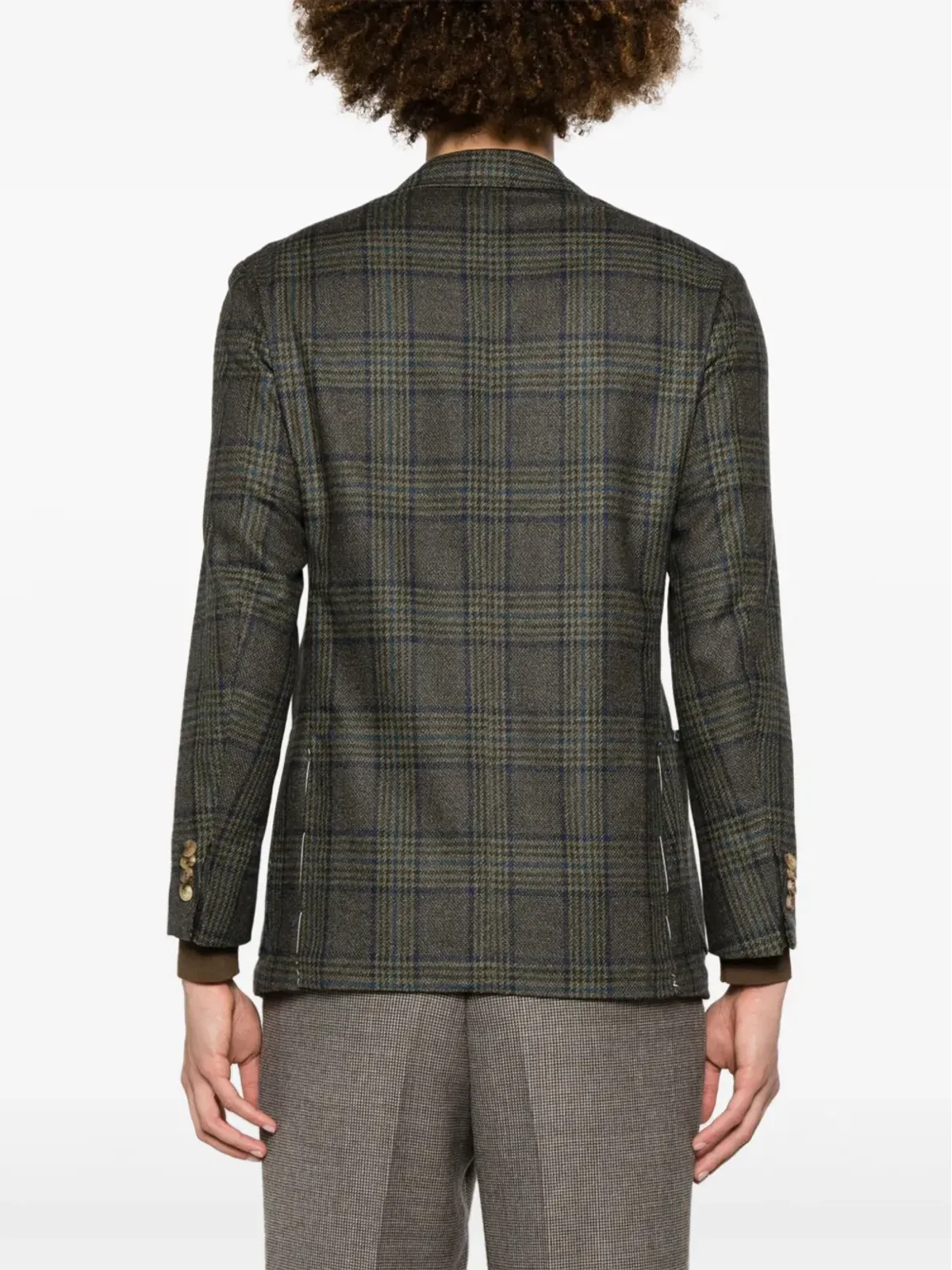 SARTORIO NAPOLI チェック柄ウールブレンド ブレザー - Grey - 画像4