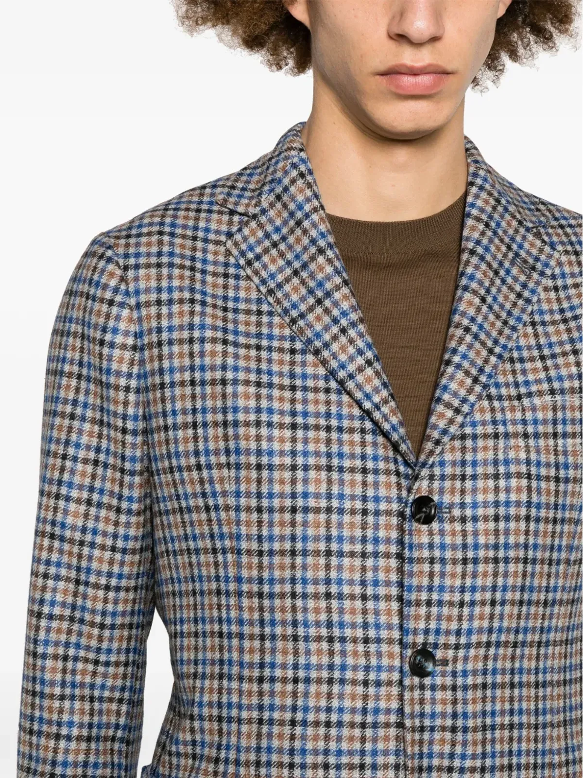 SARTORIO NAPOLI グレンチェック シングルブレストブレザー - グレー - 画像5