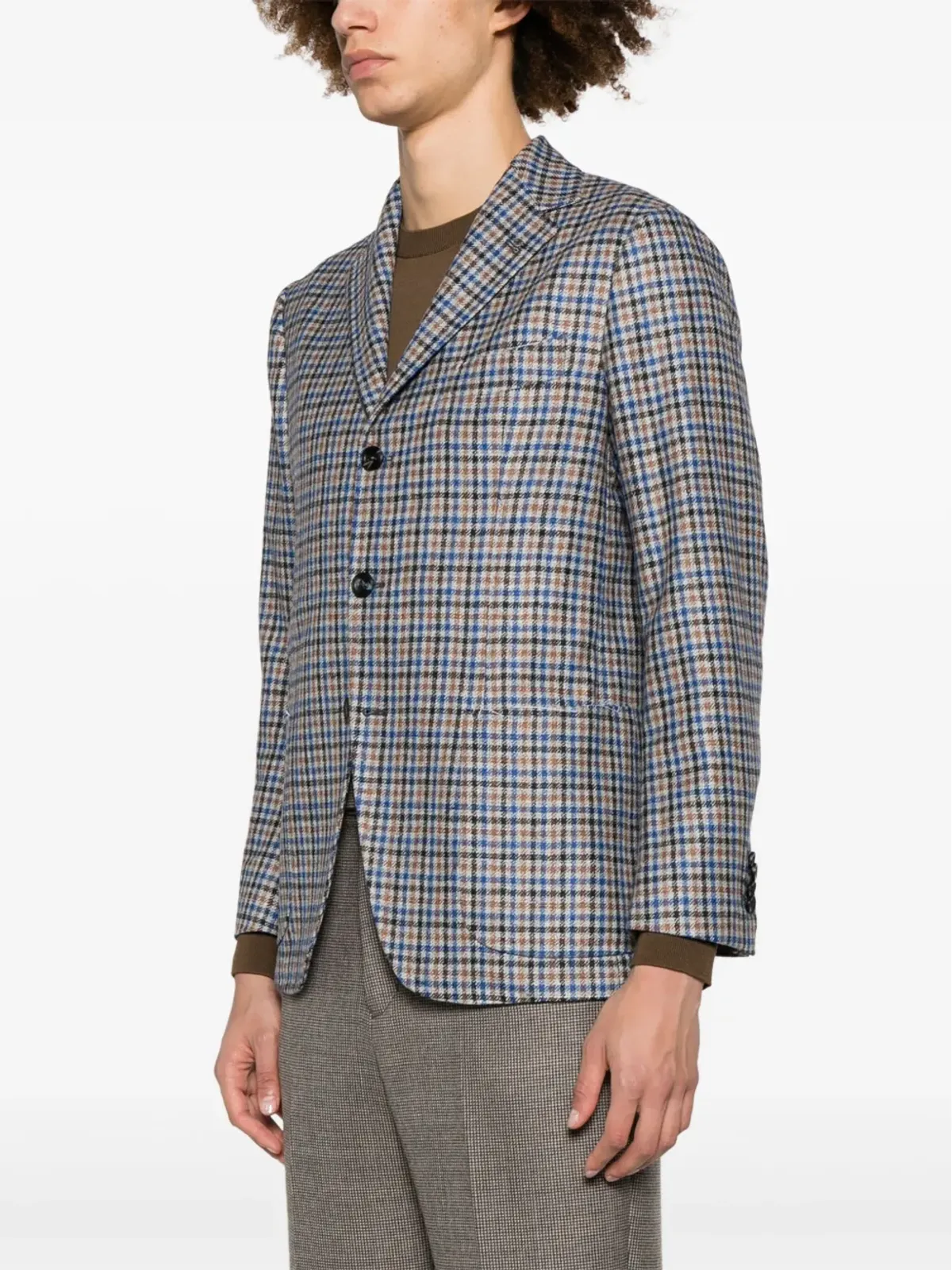 SARTORIO NAPOLI グレンチェック シングルブレストブレザー - グレー - 画像3