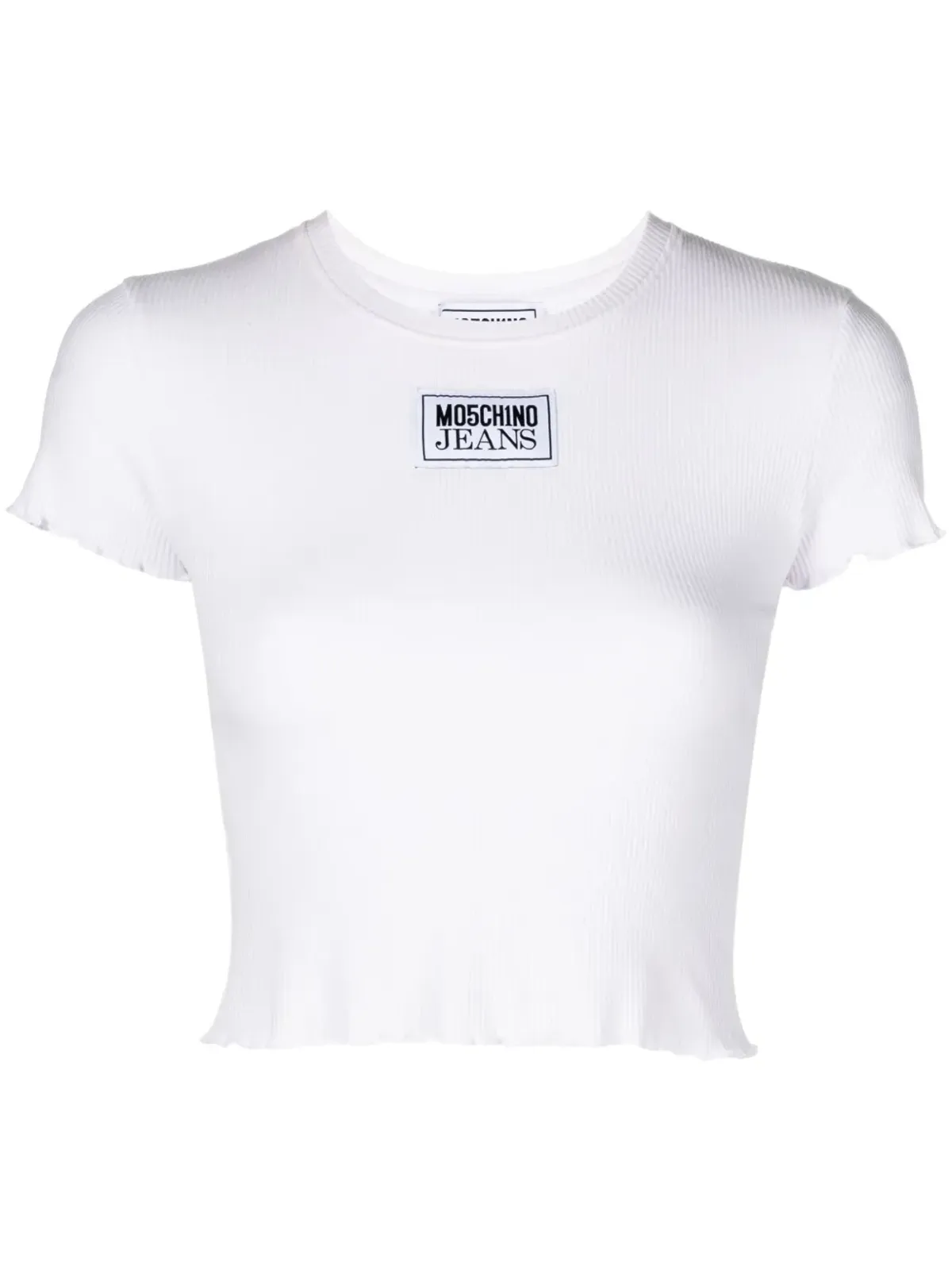 MOSCHINO JEANS ロゴアップリケ付きクロップドTシャツ - 画像1