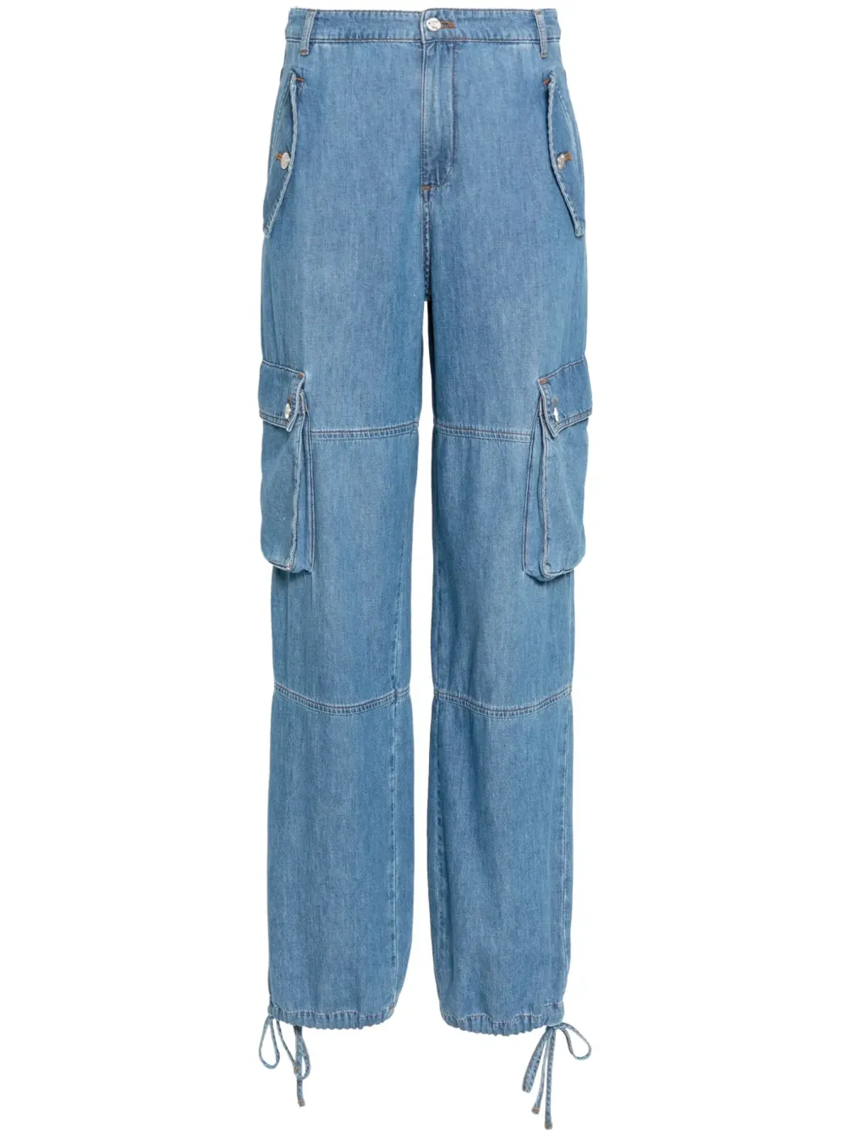 MOSCHINO JEANS ドローストリングヘム コットンカーゴジーンズ - ブルー - 画像1