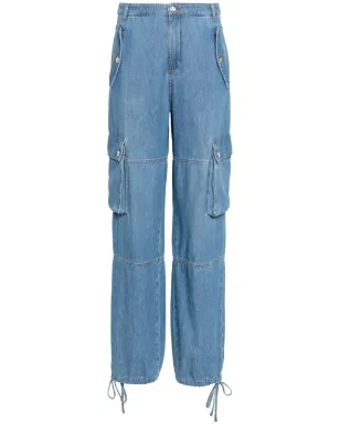MOSCHINO JEANS ドローストリングヘム コットンカーゴジーンズ - ブルー - サムネイル1