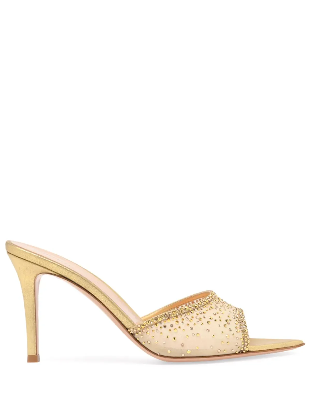 Gianvito Rossi ラニア 85mm クリスタル装飾ミュール - ニュートラルカラー - 画像1