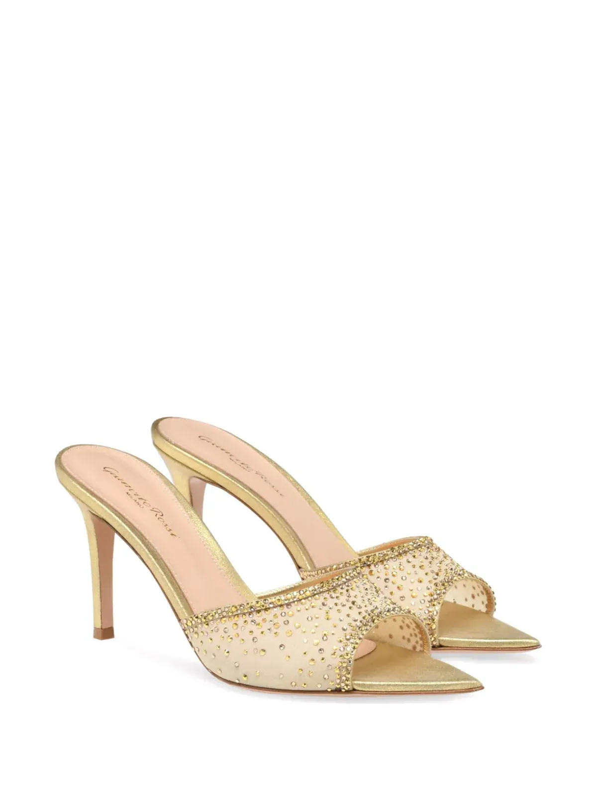 Gianvito Rossi ラニア 85mm クリスタル装飾ミュール - ニュートラルカラー - 画像2