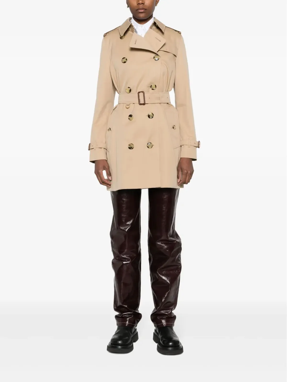 Burberry ショート Kensington Heritage コットン トレンチコート - ブラウン - 画像2