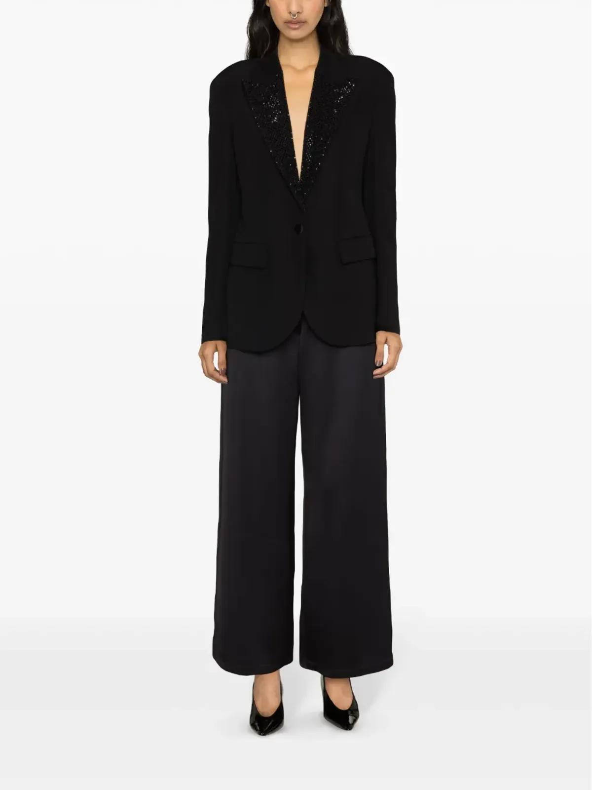Stella McCartney ホットフィックス クリスタルエンベリッシュド ブレザー - ブラック - 画像2