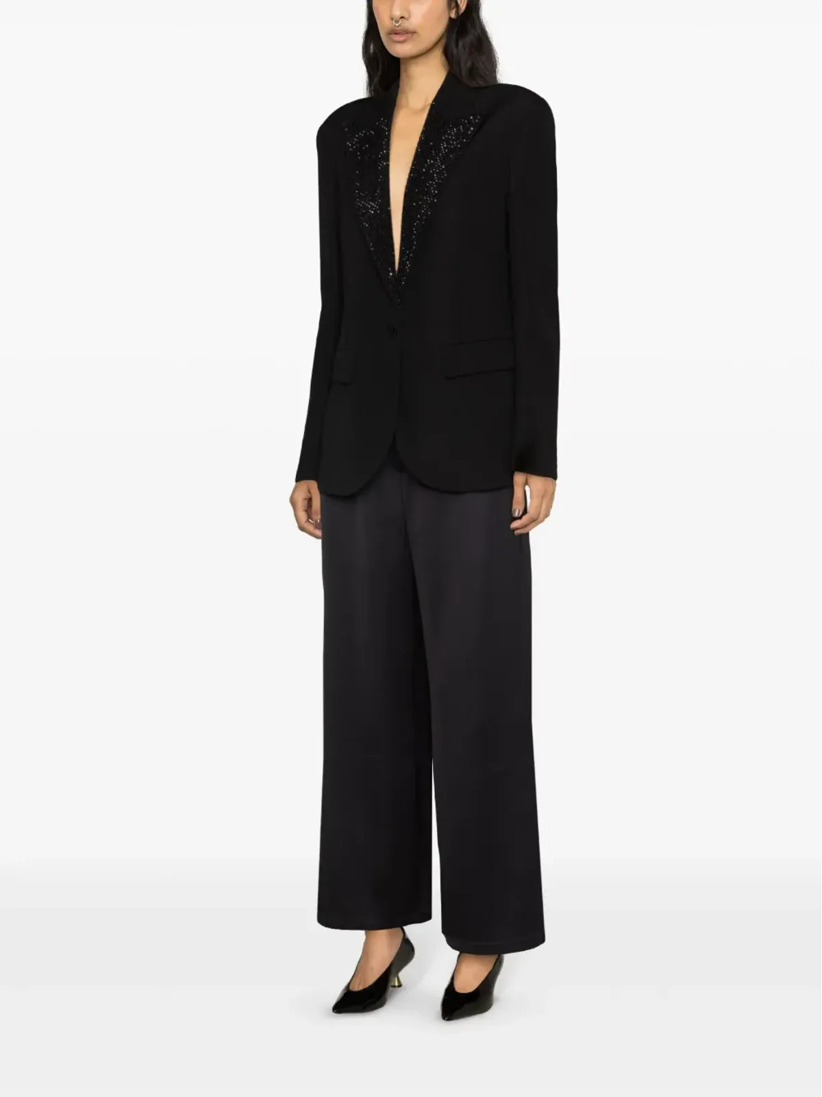 Stella McCartney ホットフィックス クリスタルエンベリッシュド ブレザー - ブラック - 画像3