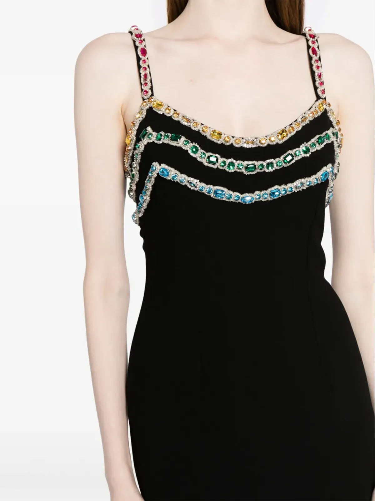 Zuhair Murad クリスタルビジュー付きカディミディドレス ブラック - 画像5