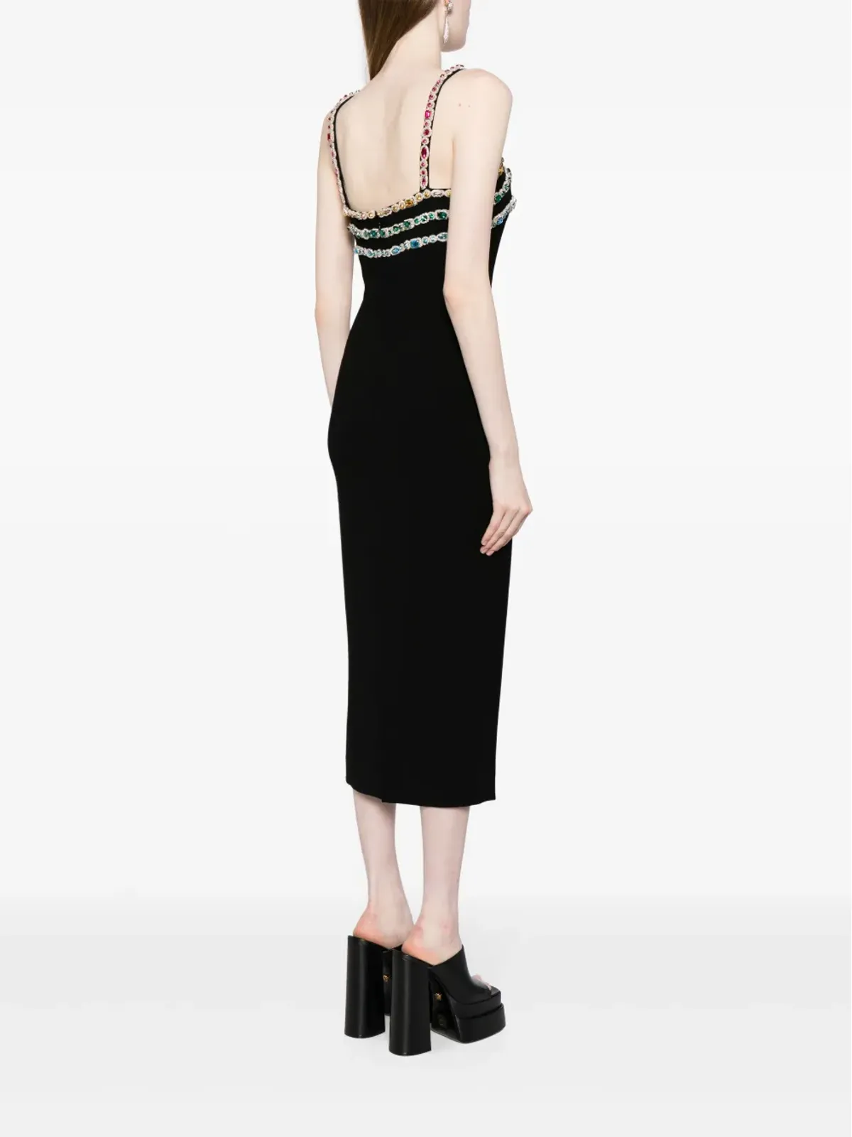 Zuhair Murad クリスタルビジュー付きカディミディドレス ブラック - 画像4