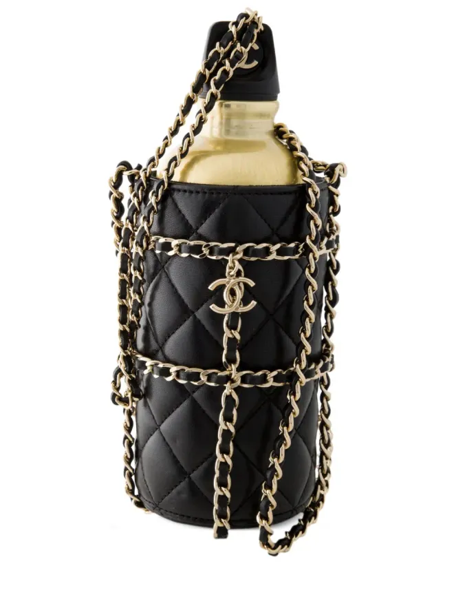 CHANEL Pre-Owned CHANEL ビンテージ 2019 CC レザー ウォーターボトル バッグ - ブラックの商品画像