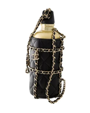 CHANEL ビンテージ 2019 CC レザー ウォーターボトル バッグ - ブラック - サムネイル4