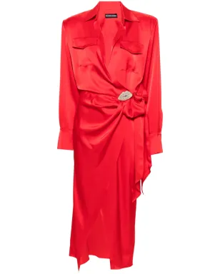 David Koma サテンラップミディドレス - サムネイル1