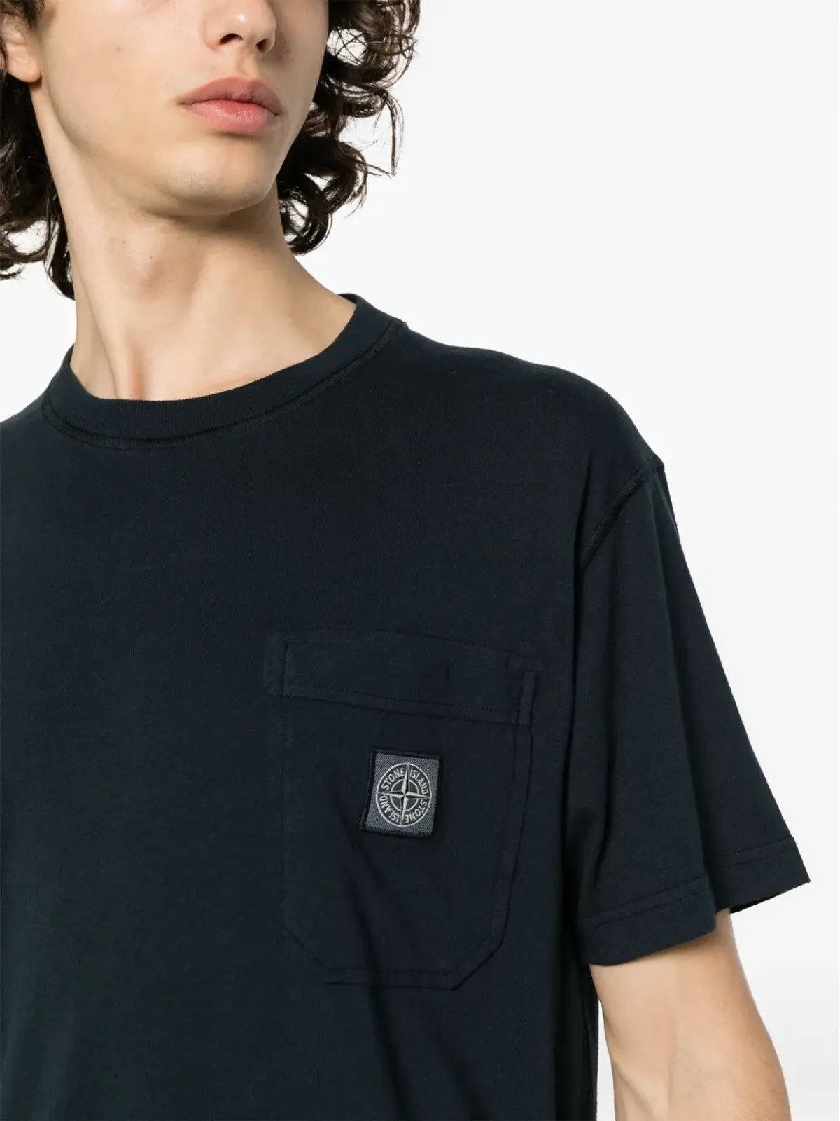 Stone Island コットンジャージーTシャツ ブルー - 画像5