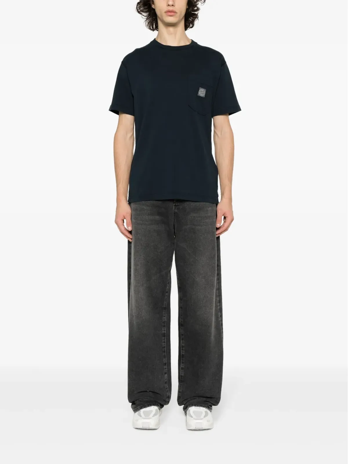 Stone Island コットンジャージーTシャツ ブルー - 画像2