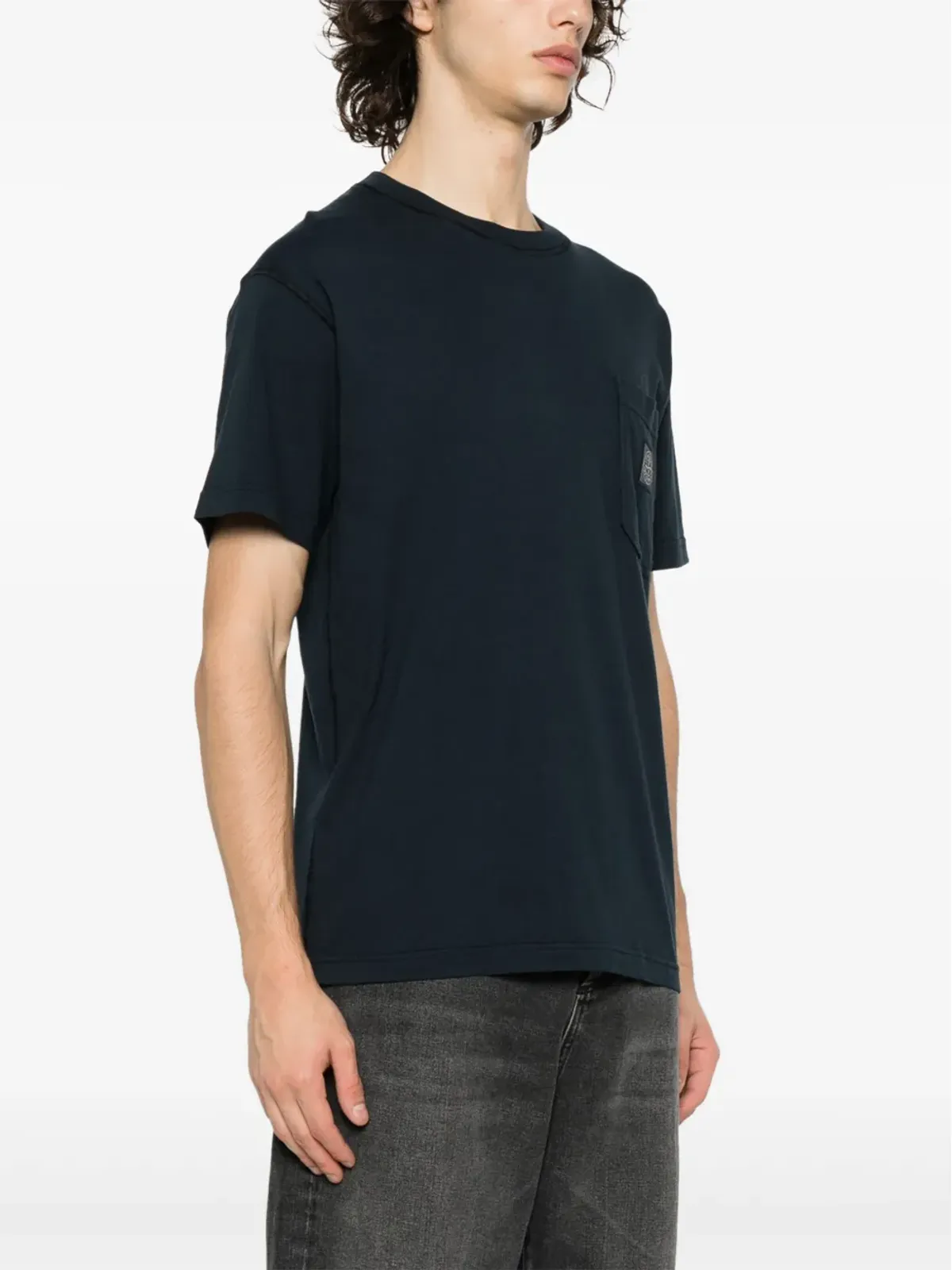 Stone Island コットンジャージーTシャツ ブルー - 画像3
