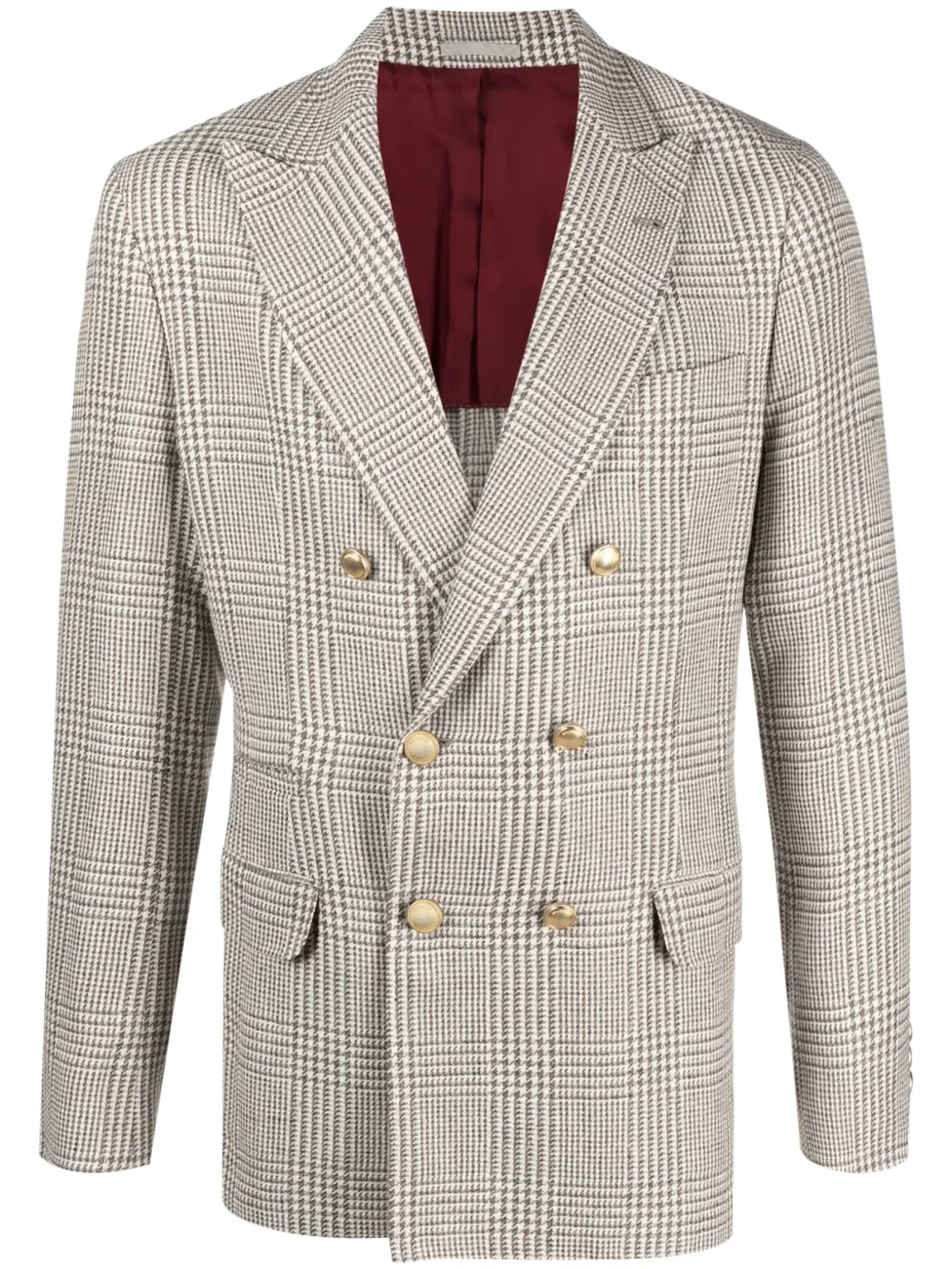 Brunello Cucinelli プリンスオブウェールズ チェック ブレザー - ホワイト - 画像1