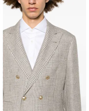 Brunello Cucinelli プリンスオブウェールズ チェック ブレザー - ホワイト - サムネイル5