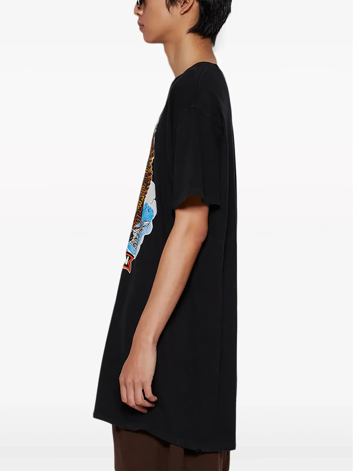 MadeWorn グラフィックプリント コットン Tシャツ ブラック - 画像4