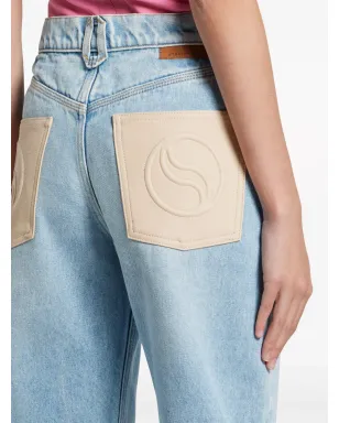 Stella McCartney Sウェーブパッチストレートレッグジーンズ - ブルー - サムネイル5