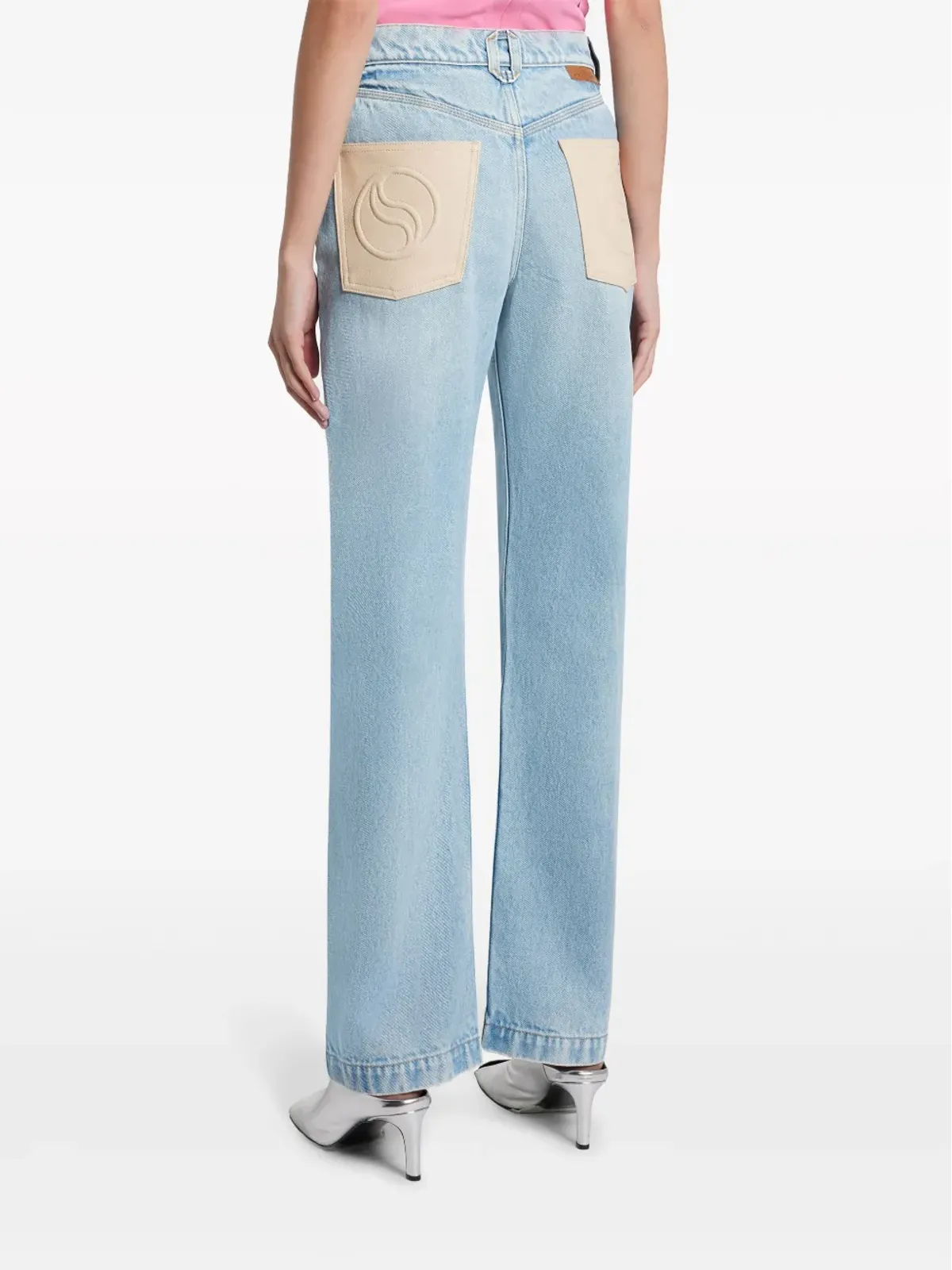 Stella McCartney Sウェーブパッチストレートレッグジーンズ - ブルー - 画像4