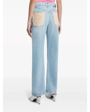 Stella McCartney Sウェーブパッチストレートレッグジーンズ - ブルー - サムネイル4