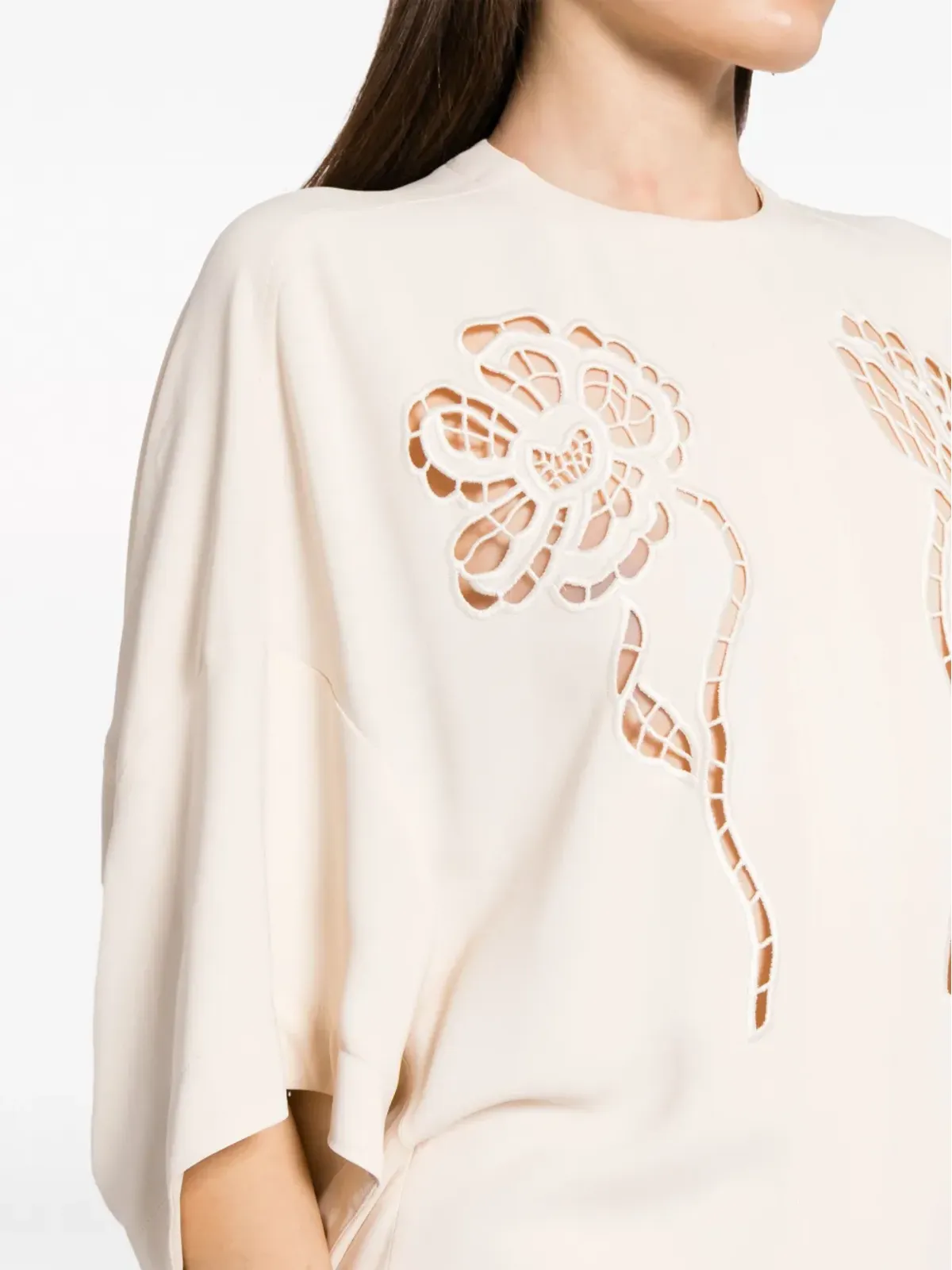 Stella McCartney ブロderie-anglaise フローラル ロングドレス - 画像5