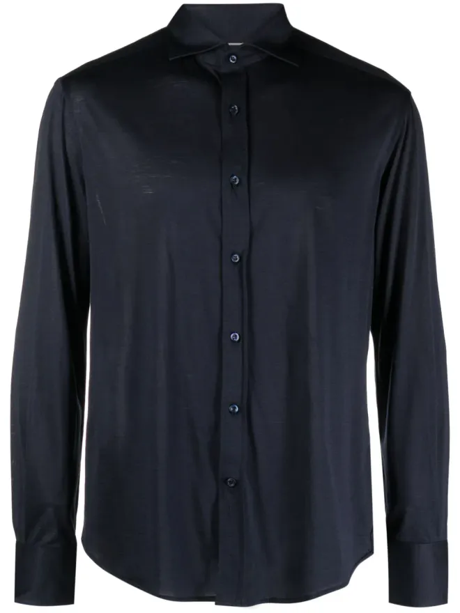 Brunello Cucinelli Brunello Cucinelli ロングスリーブ シルクコットン シャツの商品画像