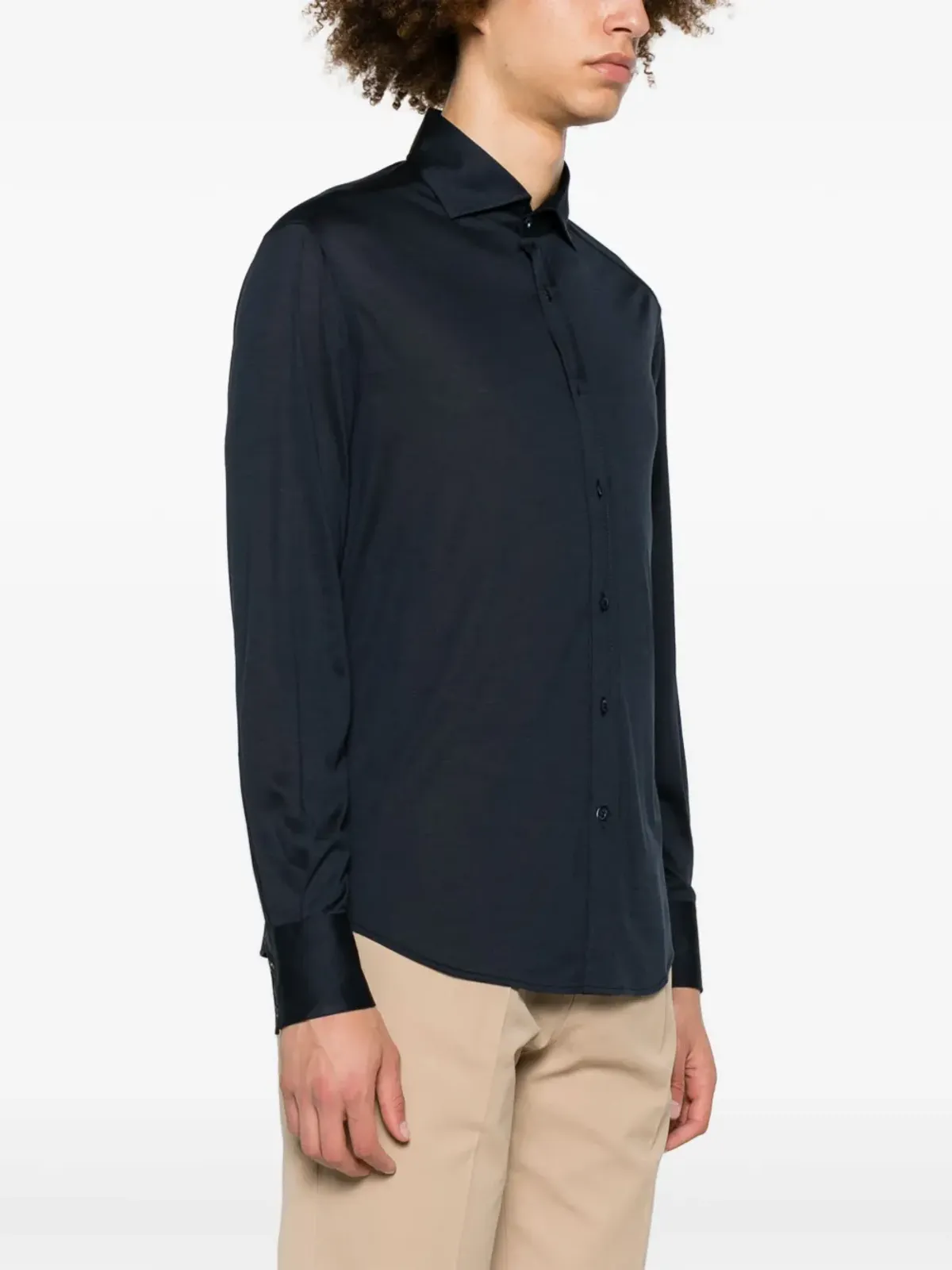 Brunello Cucinelli ロングスリーブ シルクコットン シャツ - 画像3