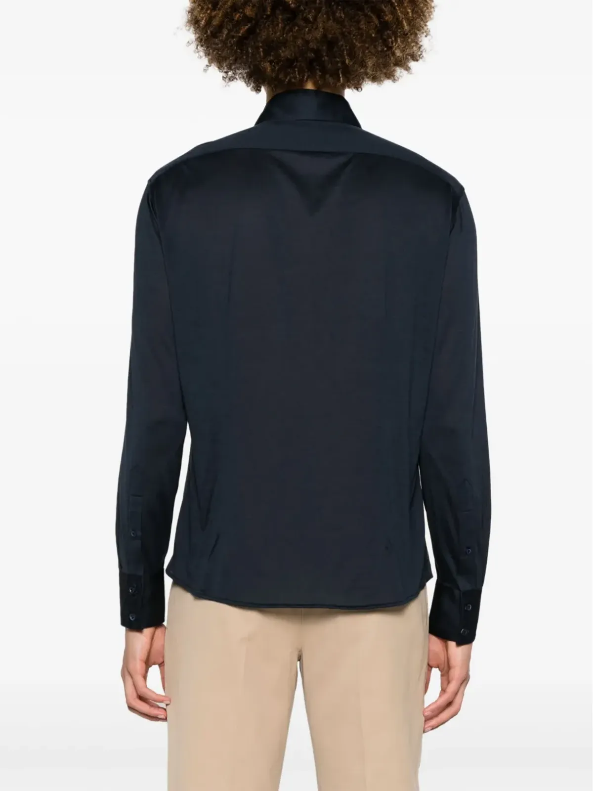 Brunello Cucinelli ロングスリーブ シルクコットン シャツ - 画像4
