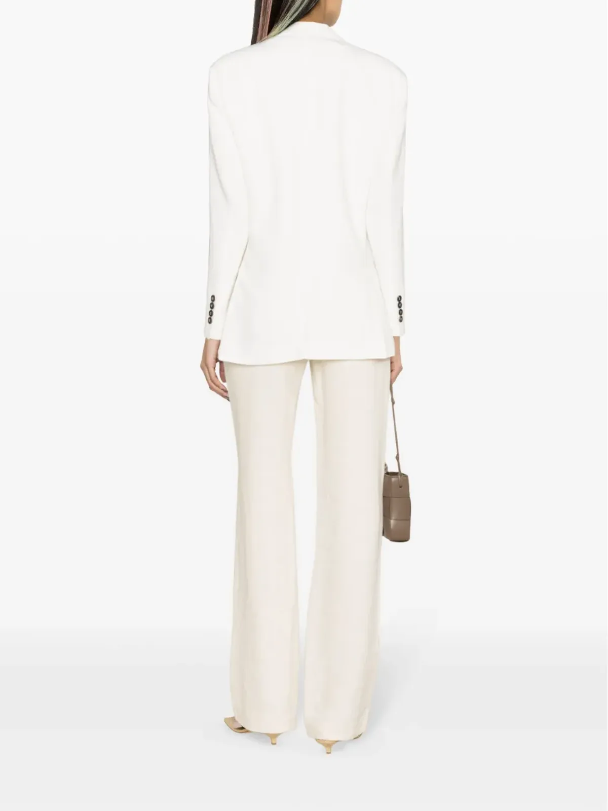 Brunello Cucinelli ノッチドラペル付きシングルブレスト ブレザー - ホワイト - 画像4