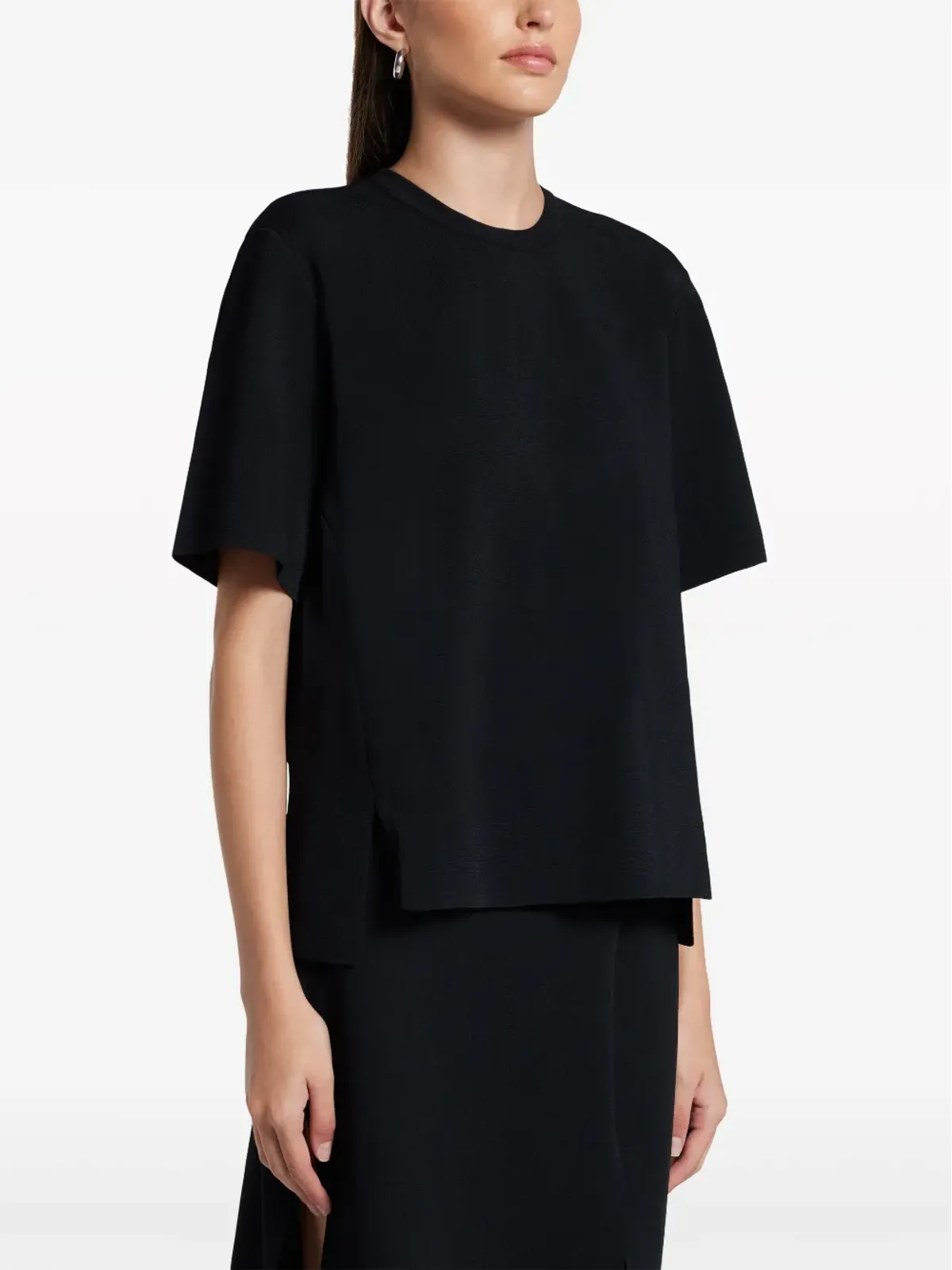 Stella McCartney コンパクトニット Tシャツ - ブラック - 画像3