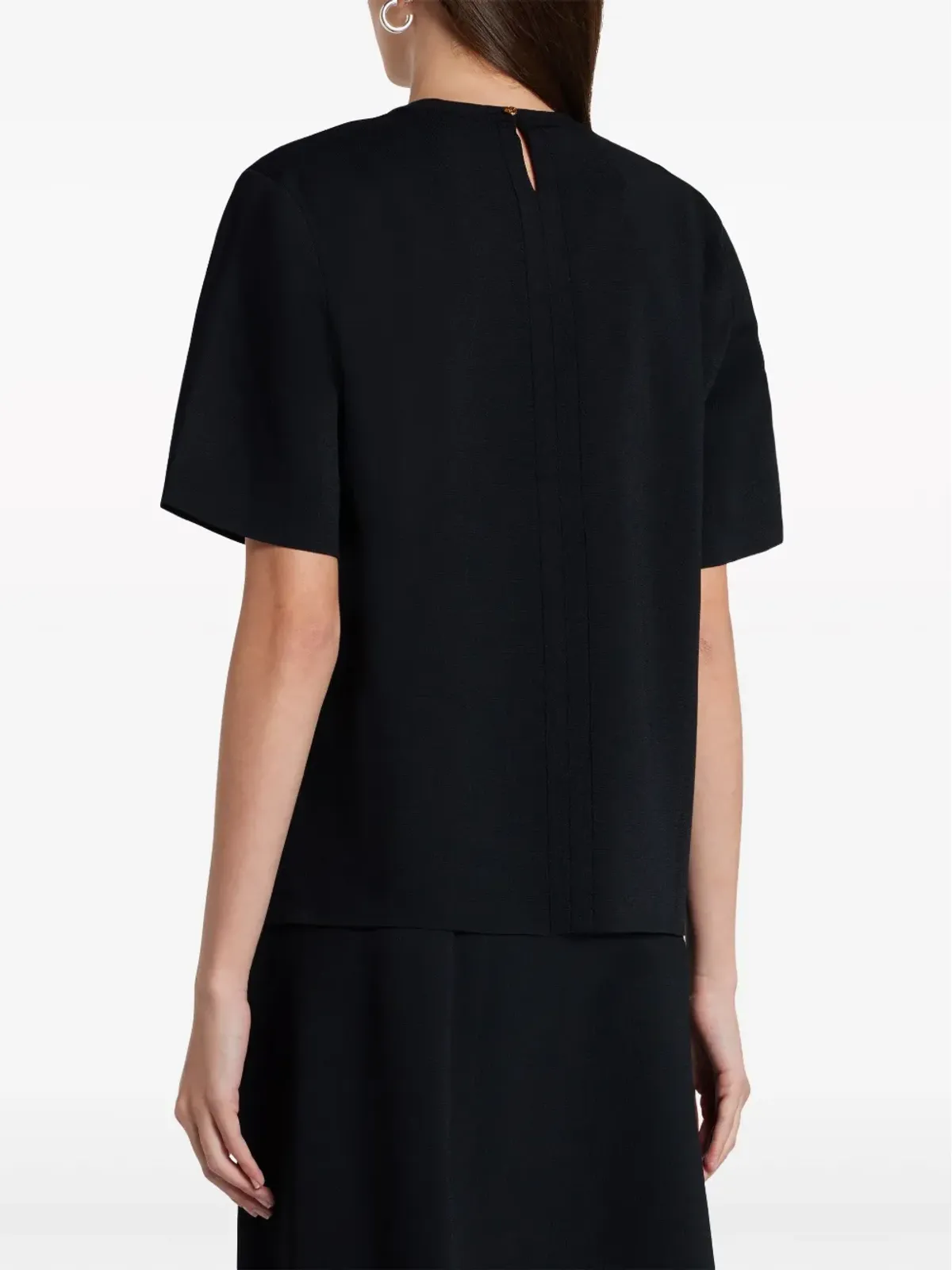 Stella McCartney コンパクトニット Tシャツ - ブラック - 画像4