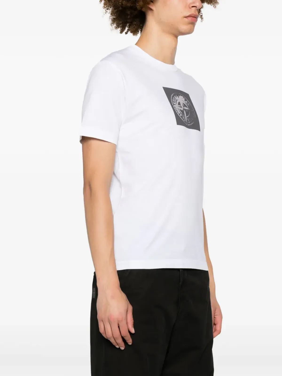 Stone Island コンパスプリント コットン Tシャツ - ホワイト - 画像3
