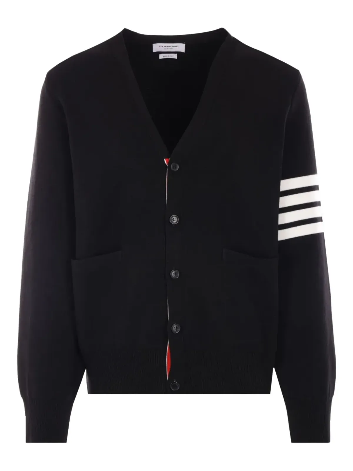 Thom Browne ストライプ入り コットン カーディガン - ブラック - 画像5