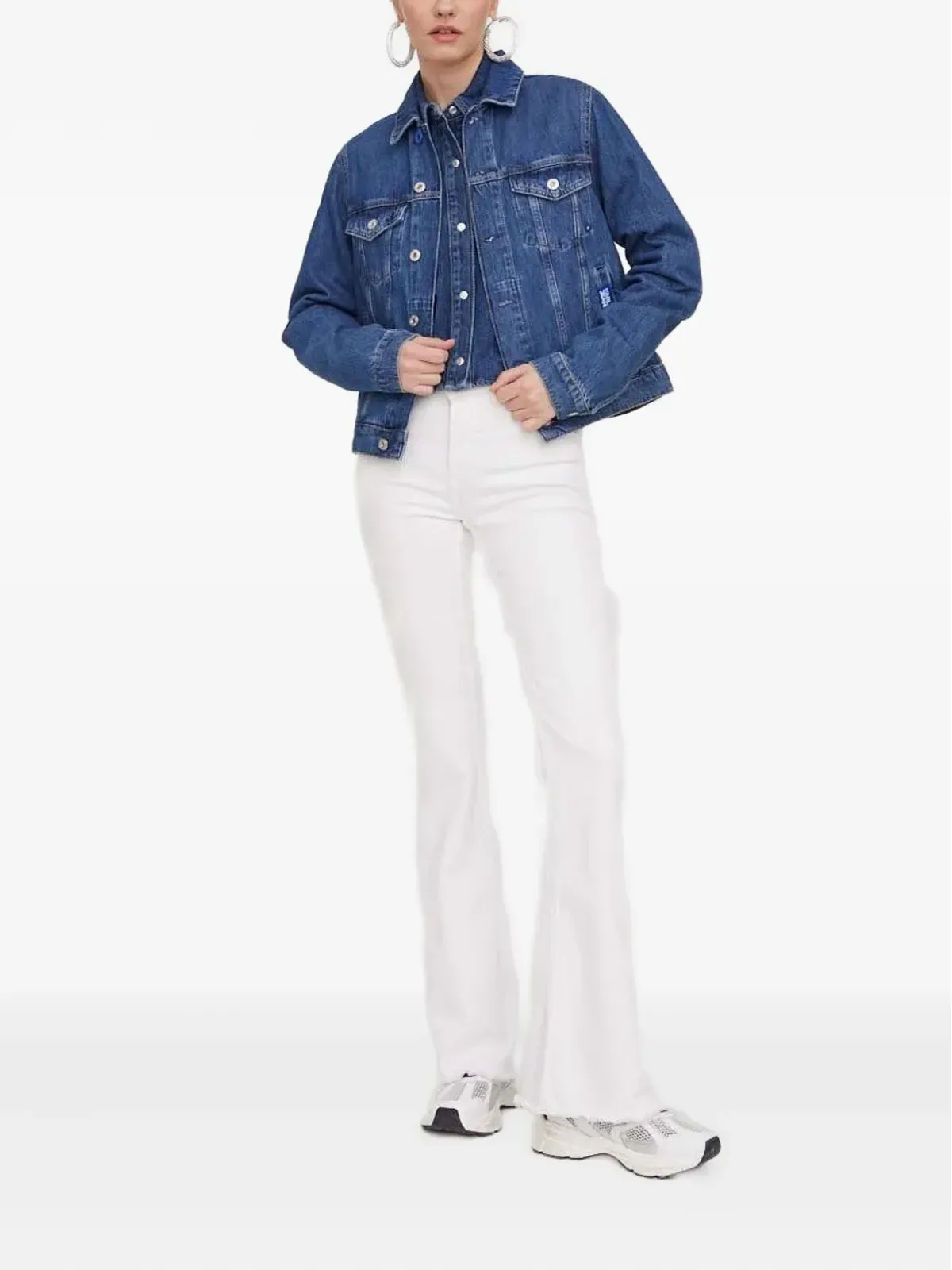 Karl Lagerfeld ロゴパッチ デニムジャケット ブルー - 画像2
