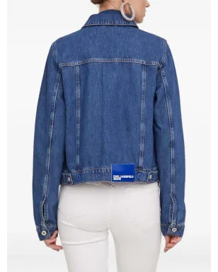 Karl Lagerfeld ロゴパッチ デニムジャケット ブルー - サムネイル3