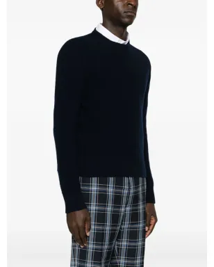 Thom Browne ネイビーの RWBストライプ ウールニットセーター - サムネイル3