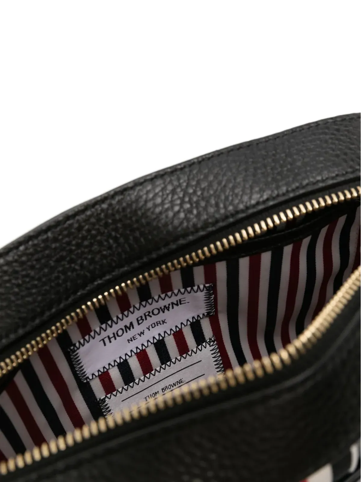 Thom Browne 4バー・パッチ レザー カメラバッグ - ブラック - 画像4