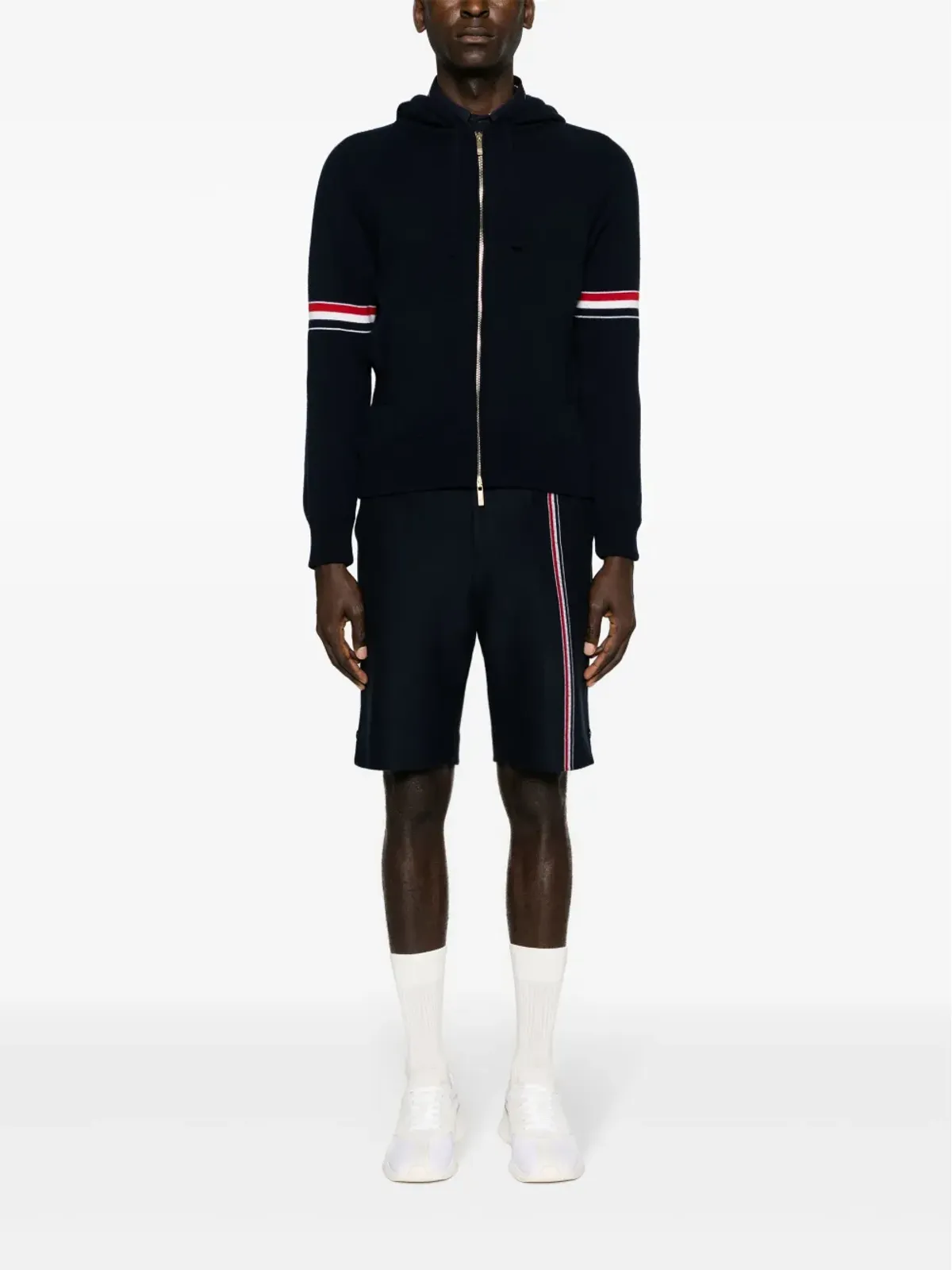 Thom Browne RWBストライプ カシミヤ フーディー - 画像2