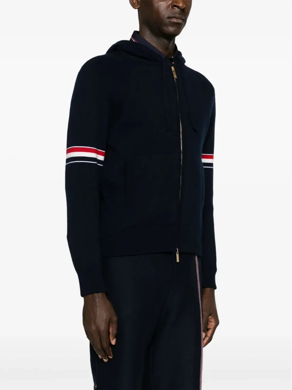 Thom Browne RWBストライプ カシミヤ フーディー - 画像3