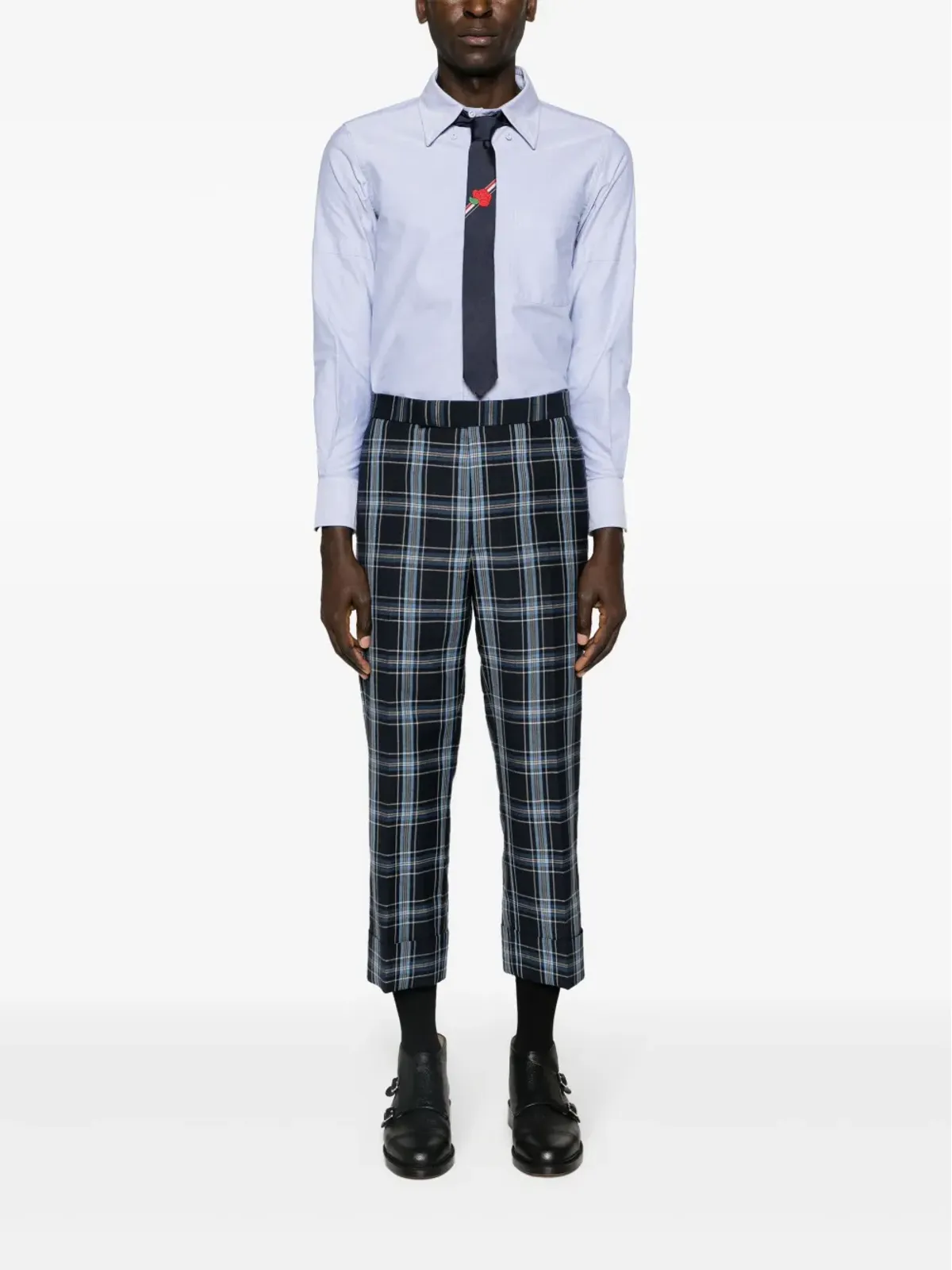 Thom Browne アームバンド付き コットンシャツ ブルー - 画像2