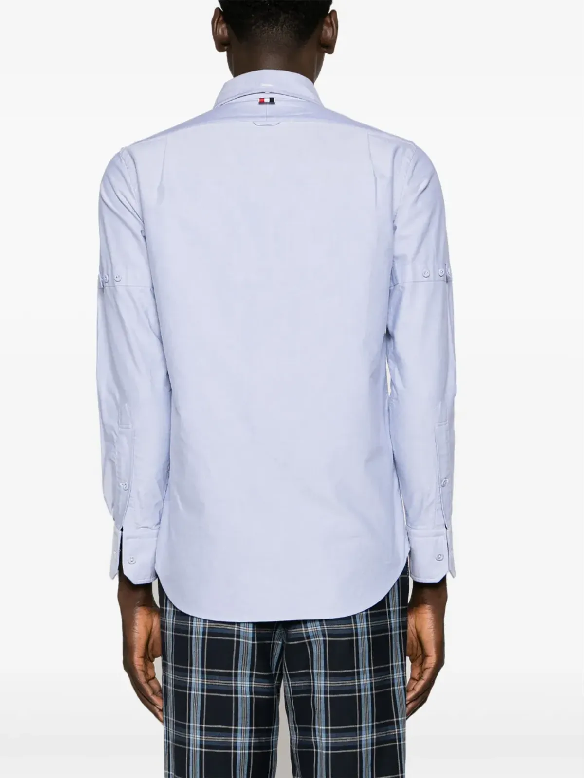 Thom Browne アームバンド付き コットンシャツ ブルー - 画像4