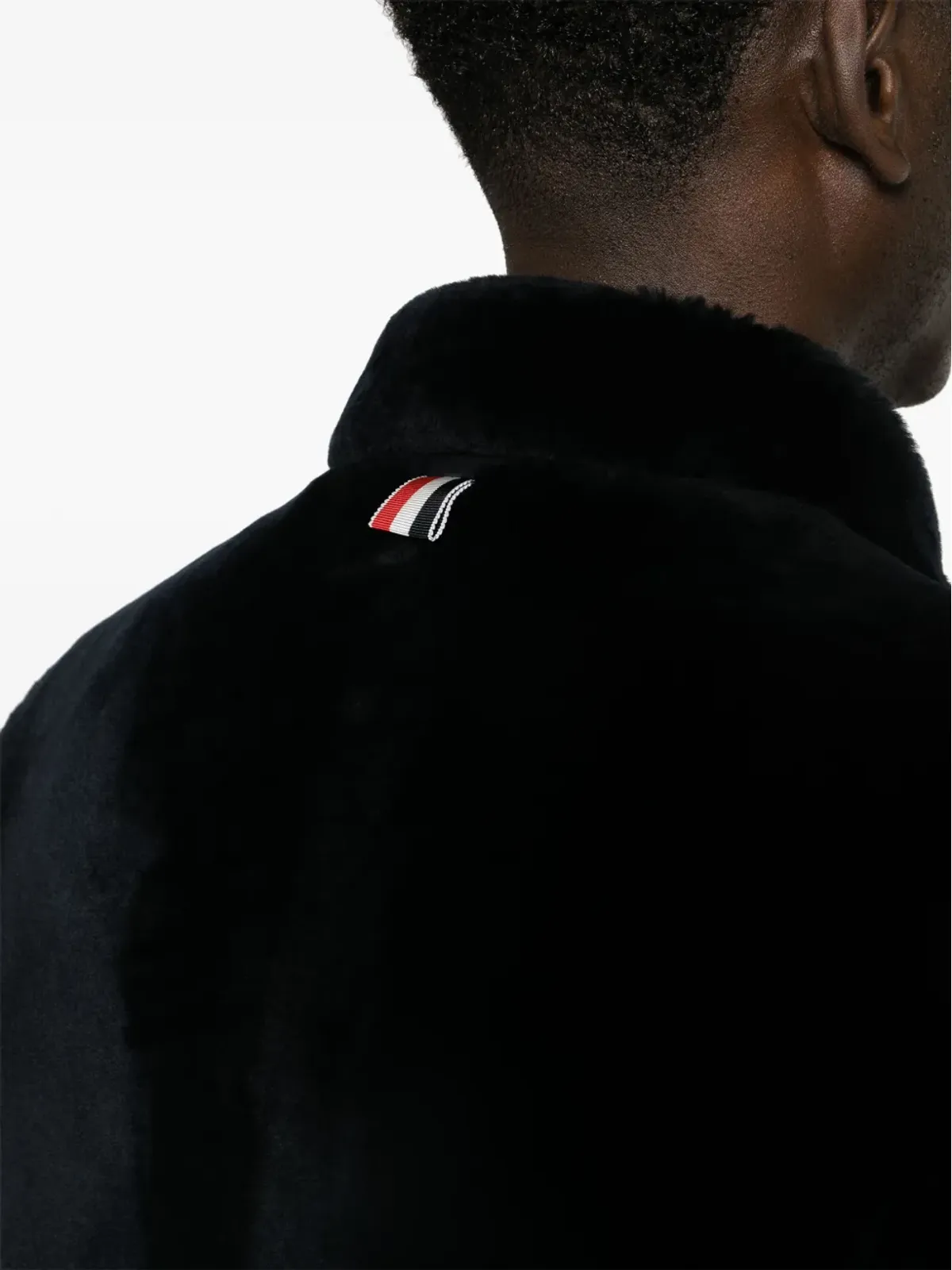 Thom Browne フェイクファー レザー ジャケット ブルー - 画像5