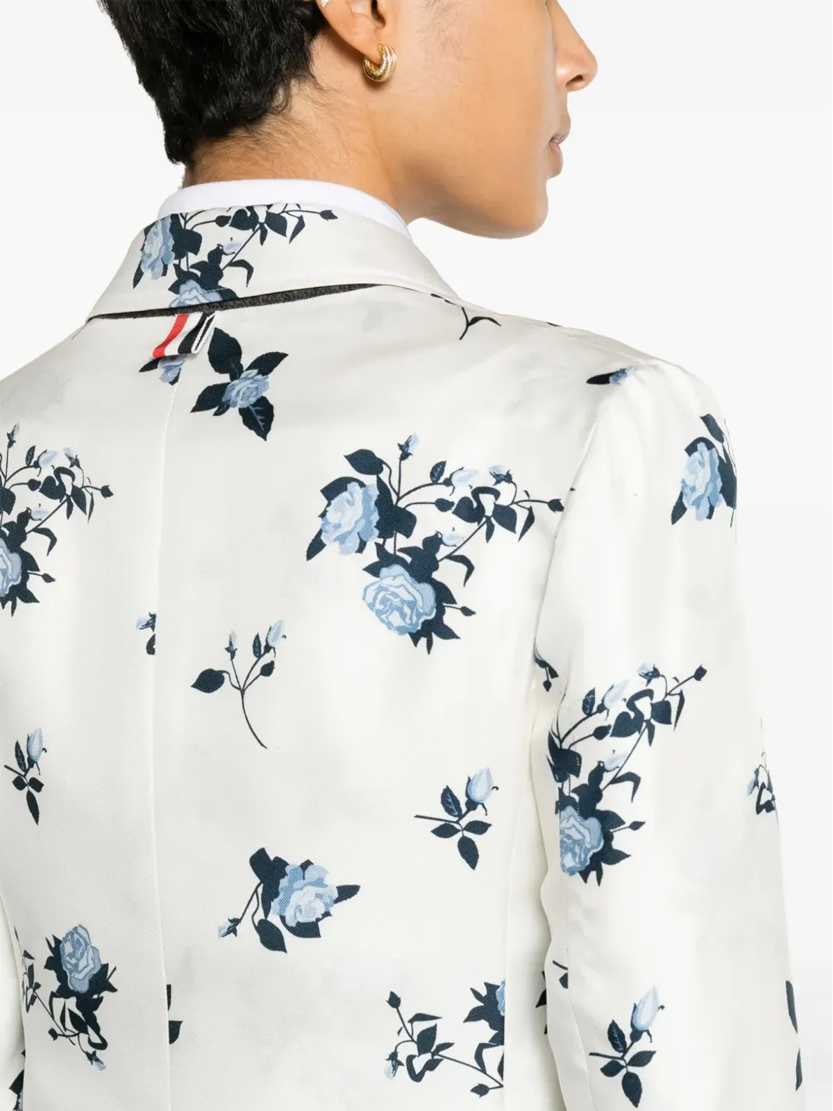 Thom Browne フローラルプリント シルク ブレザー - ホワイト - 画像5